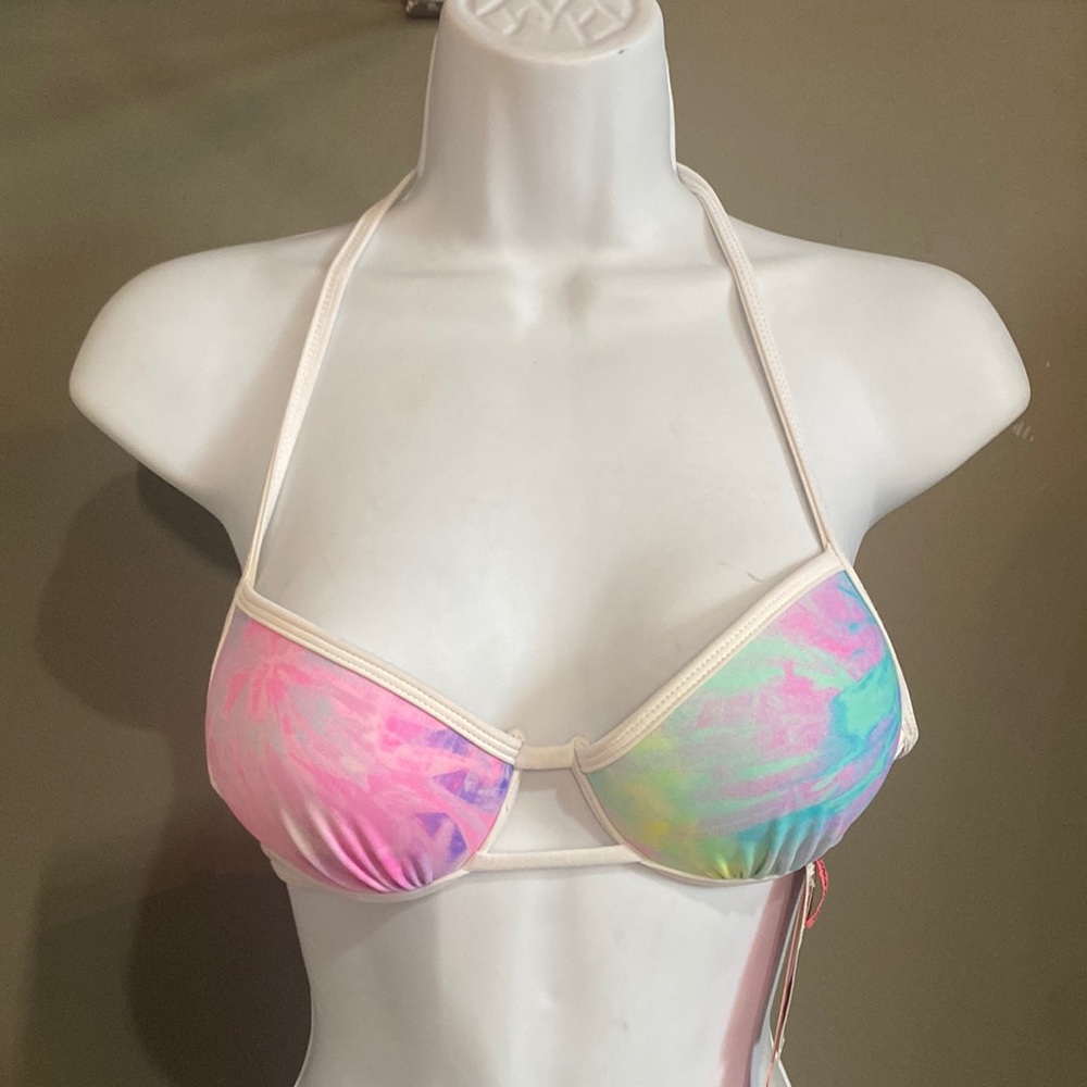Bikini Nation Tie Dye Padded Push up Bikini Top Small New 4/25